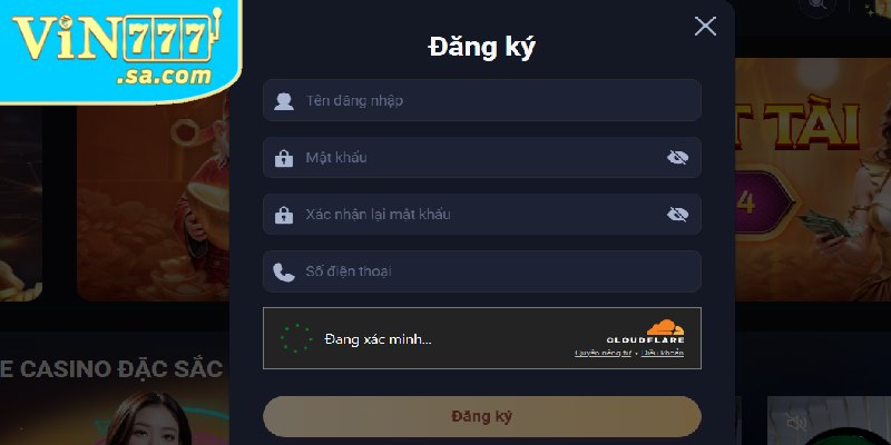 Cách đăng ký VIN777 an toàn và nhanh chóng 2 Biểu mẫu đăng ký tài khoản VIN777 với các trường thông tin cần điền