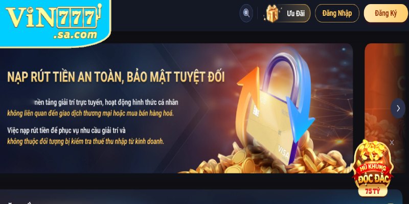 Cách đăng ký VIN777 an toàn và nhanh chóng 1 Giao diện nút “Đăng Ký” trên trang chủ VIN777