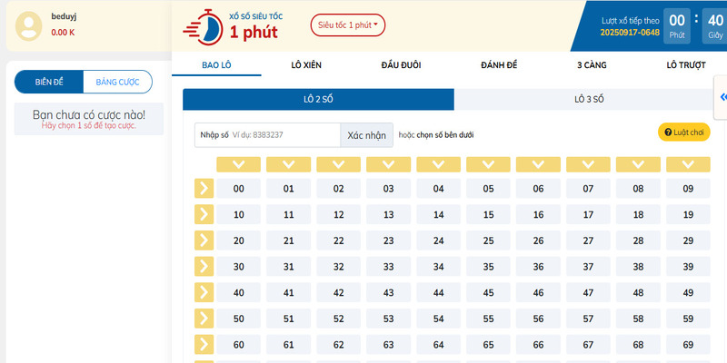 Xổ số Vin777 1 Giao diện sảnh xổ số Vin777 thân thiện người chơi